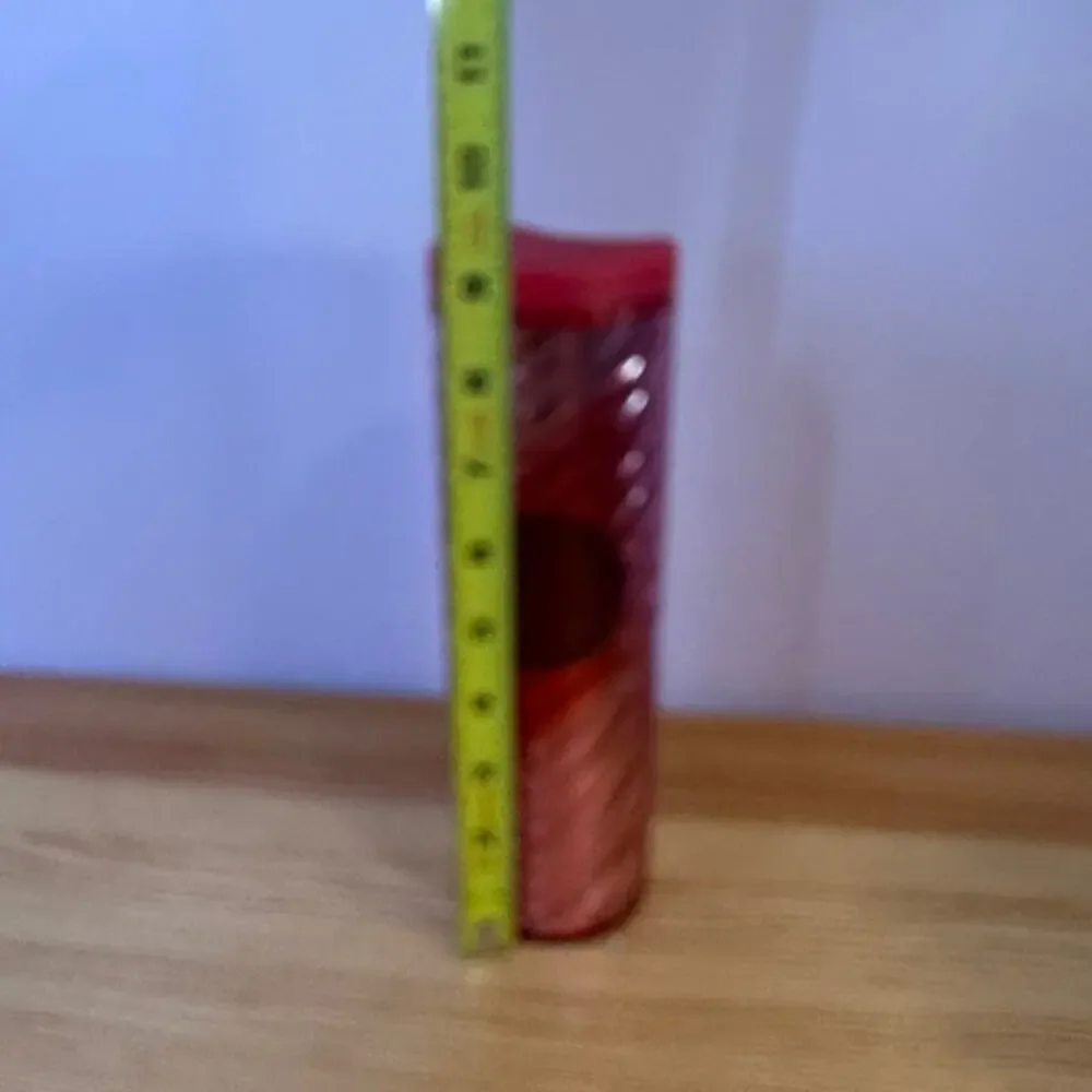 Starbucks Pink Red Swirl Cold Cup Tumbler 24 oz Reusable
